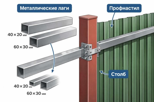 Лага для забора 40х20 3м